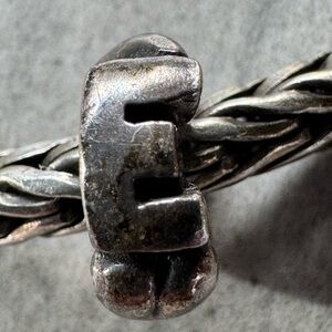 Trollbeads Sterling Silver Letter E Charm Bead